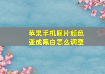 苹果手机图片颜色变成黑白怎么调整