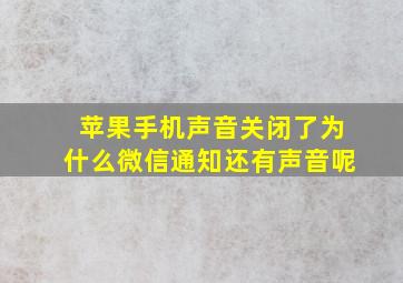 苹果手机声音关闭了为什么微信通知还有声音呢