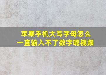 苹果手机大写字母怎么一直输入不了数字呢视频