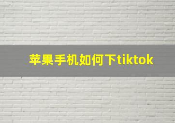 苹果手机如何下tiktok