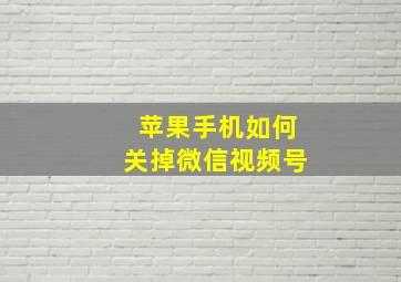 苹果手机如何关掉微信视频号