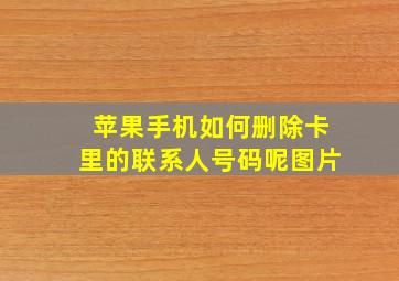 苹果手机如何删除卡里的联系人号码呢图片