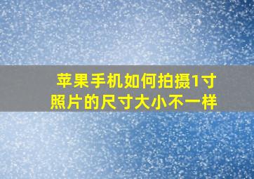 苹果手机如何拍摄1寸照片的尺寸大小不一样