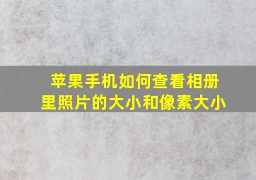 苹果手机如何查看相册里照片的大小和像素大小