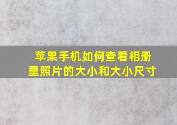 苹果手机如何查看相册里照片的大小和大小尺寸