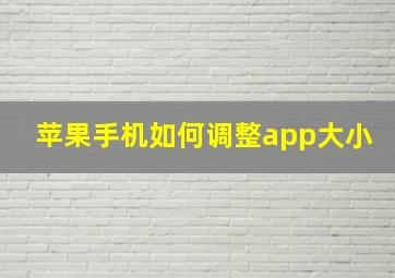 苹果手机如何调整app大小