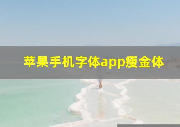 苹果手机字体app瘦金体