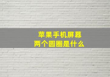 苹果手机屏幕两个圆圈是什么