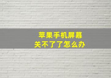 苹果手机屏幕关不了了怎么办