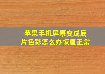 苹果手机屏幕变成底片色彩怎么办恢复正常