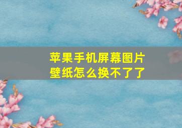 苹果手机屏幕图片壁纸怎么换不了了