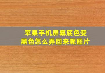 苹果手机屏幕底色变黑色怎么弄回来呢图片