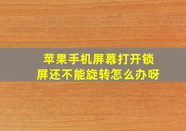 苹果手机屏幕打开锁屏还不能旋转怎么办呀