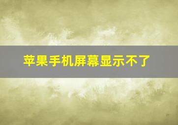 苹果手机屏幕显示不了