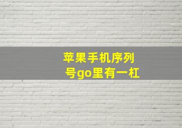 苹果手机序列号go里有一杠