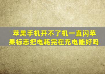 苹果手机开不了机一直闪苹果标志把电耗完在充电能好吗