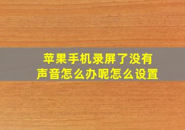 苹果手机录屏了没有声音怎么办呢怎么设置