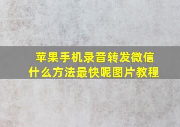 苹果手机录音转发微信什么方法最快呢图片教程