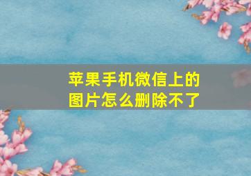 苹果手机微信上的图片怎么删除不了