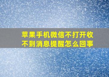 苹果手机微信不打开收不到消息提醒怎么回事