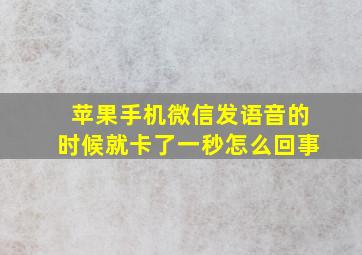 苹果手机微信发语音的时候就卡了一秒怎么回事