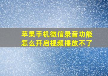 苹果手机微信录音功能怎么开启视频播放不了