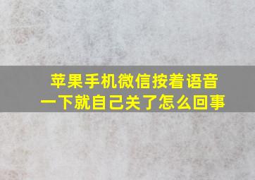 苹果手机微信按着语音一下就自己关了怎么回事