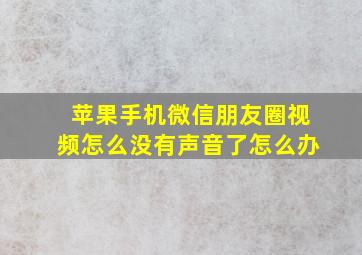 苹果手机微信朋友圈视频怎么没有声音了怎么办