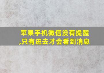 苹果手机微信没有提醒,只有进去才会看到消息