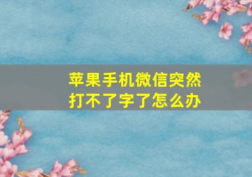 苹果手机微信突然打不了字了怎么办