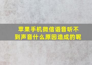 苹果手机微信语音听不到声音什么原因造成的呢