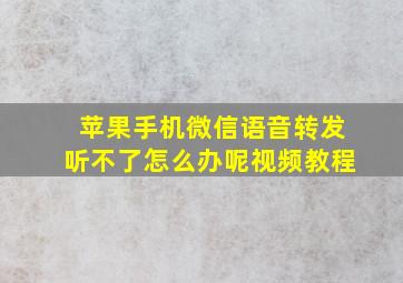 苹果手机微信语音转发听不了怎么办呢视频教程