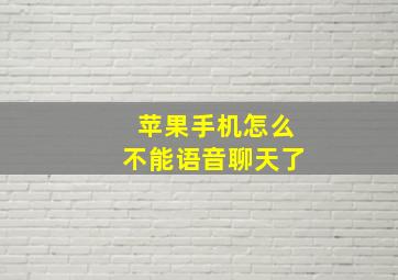 苹果手机怎么不能语音聊天了