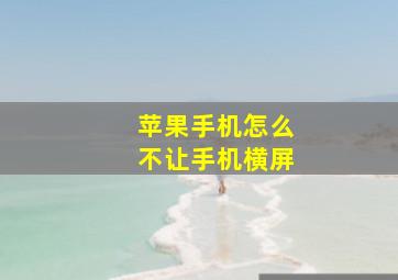 苹果手机怎么不让手机横屏