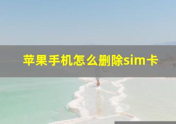 苹果手机怎么删除sim卡