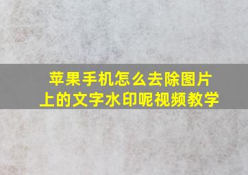 苹果手机怎么去除图片上的文字水印呢视频教学