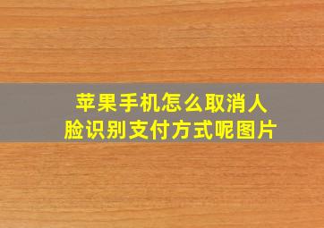 苹果手机怎么取消人脸识别支付方式呢图片