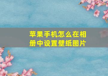 苹果手机怎么在相册中设置壁纸图片