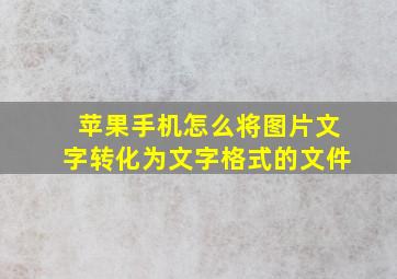 苹果手机怎么将图片文字转化为文字格式的文件