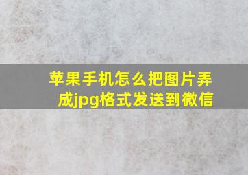 苹果手机怎么把图片弄成jpg格式发送到微信