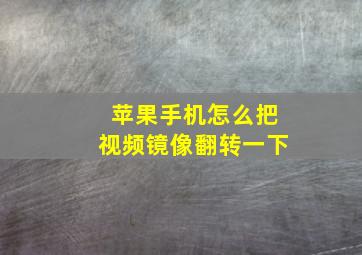 苹果手机怎么把视频镜像翻转一下