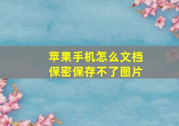 苹果手机怎么文档保密保存不了图片