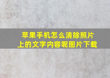 苹果手机怎么清除照片上的文字内容呢图片下载