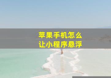 苹果手机怎么让小程序悬浮