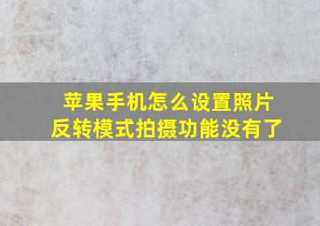 苹果手机怎么设置照片反转模式拍摄功能没有了