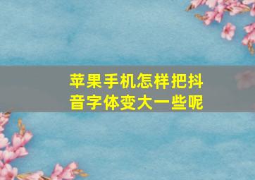 苹果手机怎样把抖音字体变大一些呢