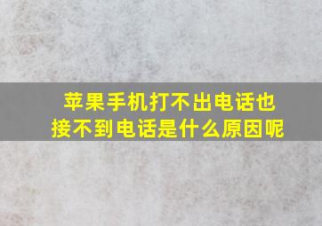 苹果手机打不出电话也接不到电话是什么原因呢