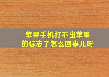 苹果手机打不出苹果的标志了怎么回事儿呀