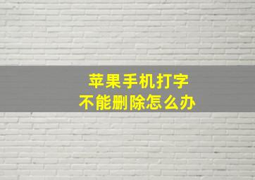 苹果手机打字不能删除怎么办