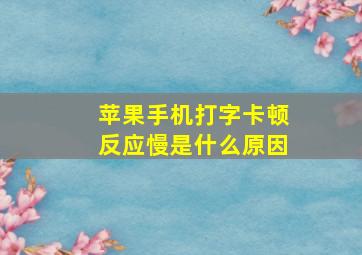 苹果手机打字卡顿反应慢是什么原因